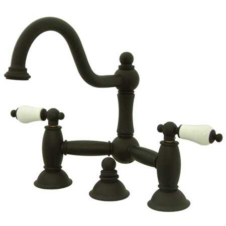 Kingston Brass KS3915PL Restoration Bathroom Bridge Faucet, Oil Rubbed Bronze KS3915PL